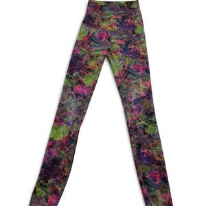 Lululemon Multicolor Floral Leggings Women’s 0 Fits Girls 8-10 Yoga Pants